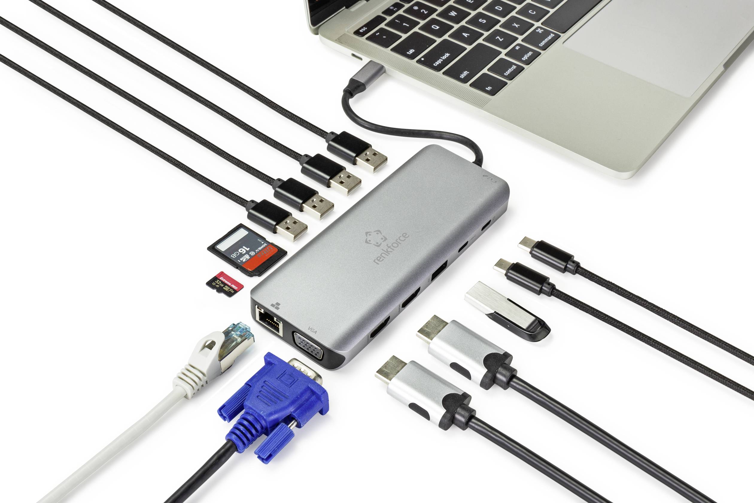 Renkforce USB-C® Dockingstation RF-DKS-580 Passend für Marke Dockingstations: Universal USB-C® Power Delivery-3