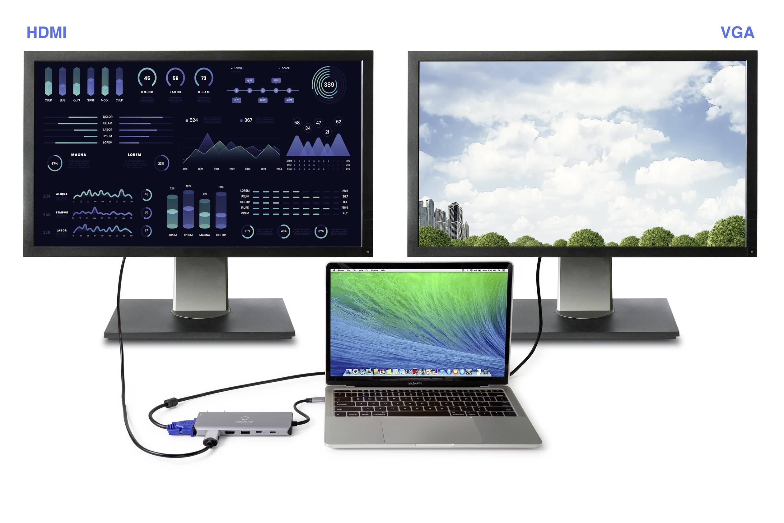 Renkforce USB-C® Dockingstation RF-DKS-580 Passend für Marke Dockingstations: Universal USB-C® Power Delivery-4