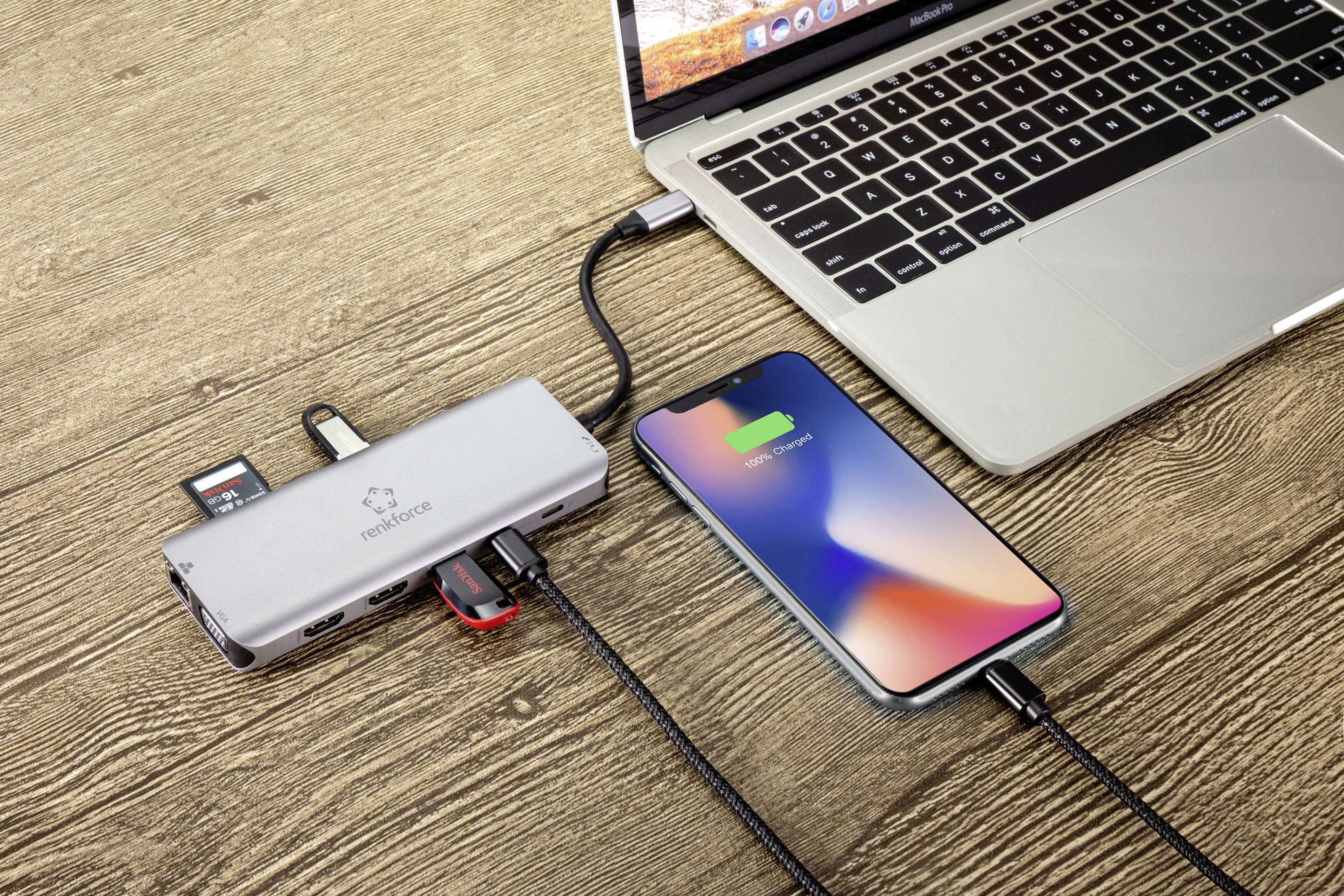Renkforce USB-C® Dockingstation RF-DKS-580 Passend für Marke Dockingstations: Universal USB-C® Power Delivery-5