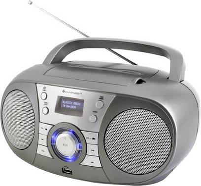 soundmaster SCD1800TI CD-Radio DAB+, UKW AUX, Bluetooth®, CD, USB Grau
