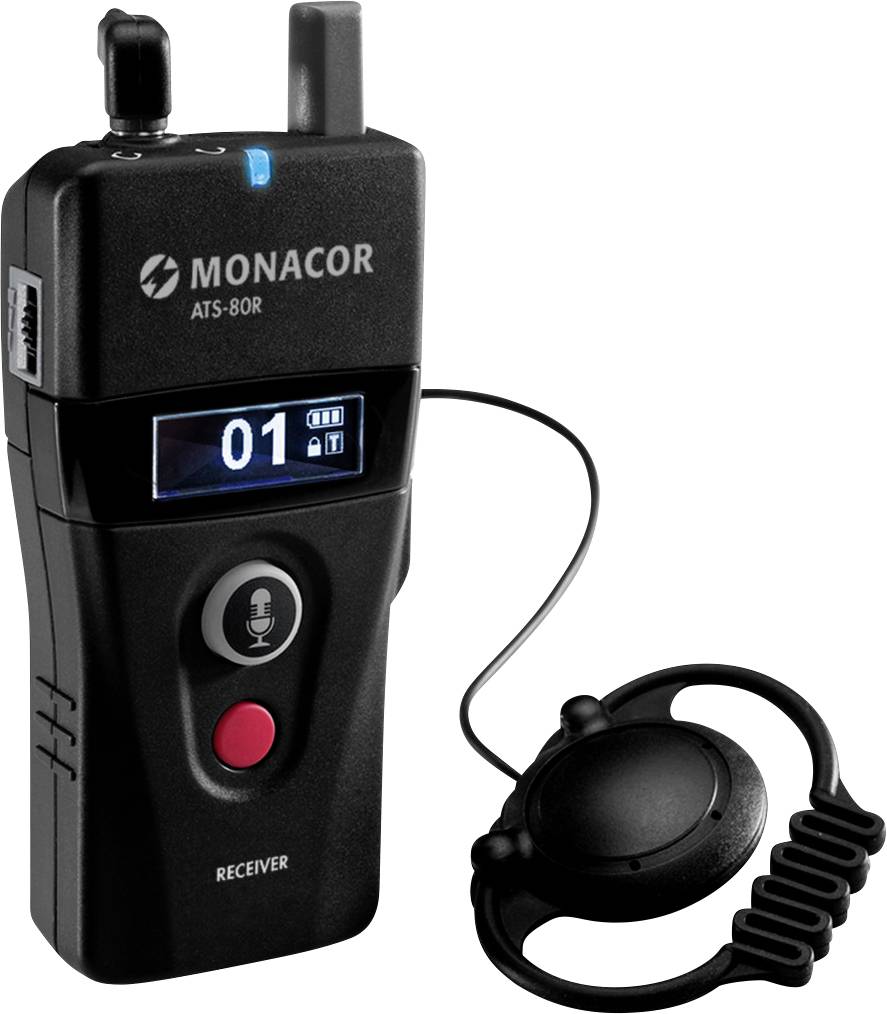 MONACOR ATS-80R Hand Mikrofon-Empfänger Übertragungsart:Digital inkl. Klammer