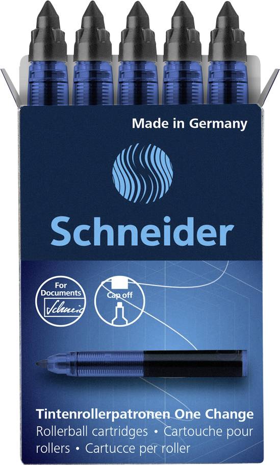 Schneider Schreibgeräte Nachfüllpatrone Tintenroller One Change 0.6 mm Schwarz 185401 5 St.-6