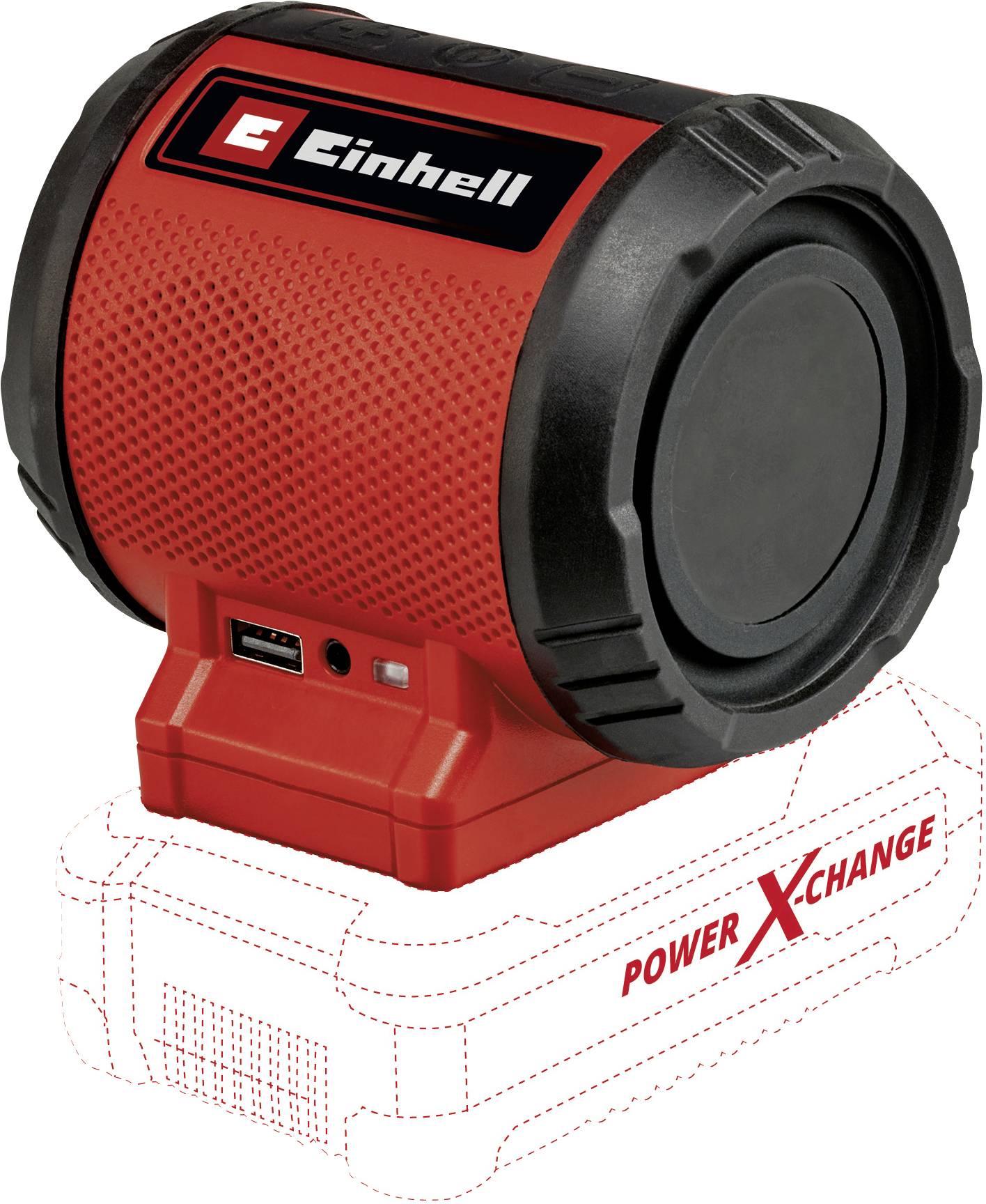 EINHELL Power X-Change TC-SR 18 Li BT - Solo Bluetooth Lautsprecher AUX, USB Rot