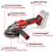 Akku-Winkelschleifer mit hervorgehobenen Merkmalen: 28 mm Schnitttiefe, Brushless-Motor, max. 700 W, Zusatzhandgriff in 2 Positionen, werkzeuglos verstellbarer Scheibenschutz und Quick-Fix-Nut.