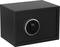Schwarzer Tresor mit digitalem Zahlenschloss, rechteckige Form.