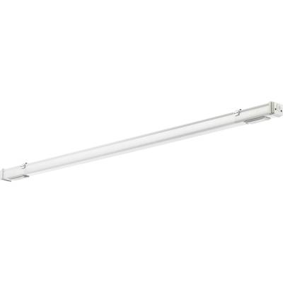 Eine lange, rechteckige LED-Leuchte mit weißem Gehäuse, geeignet für die Deckenmontage in Büros oder Werkstätten.
