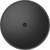 Schwarzer, kreisförmiger Gegenstand mit kleiner zentraler Vertiefung.