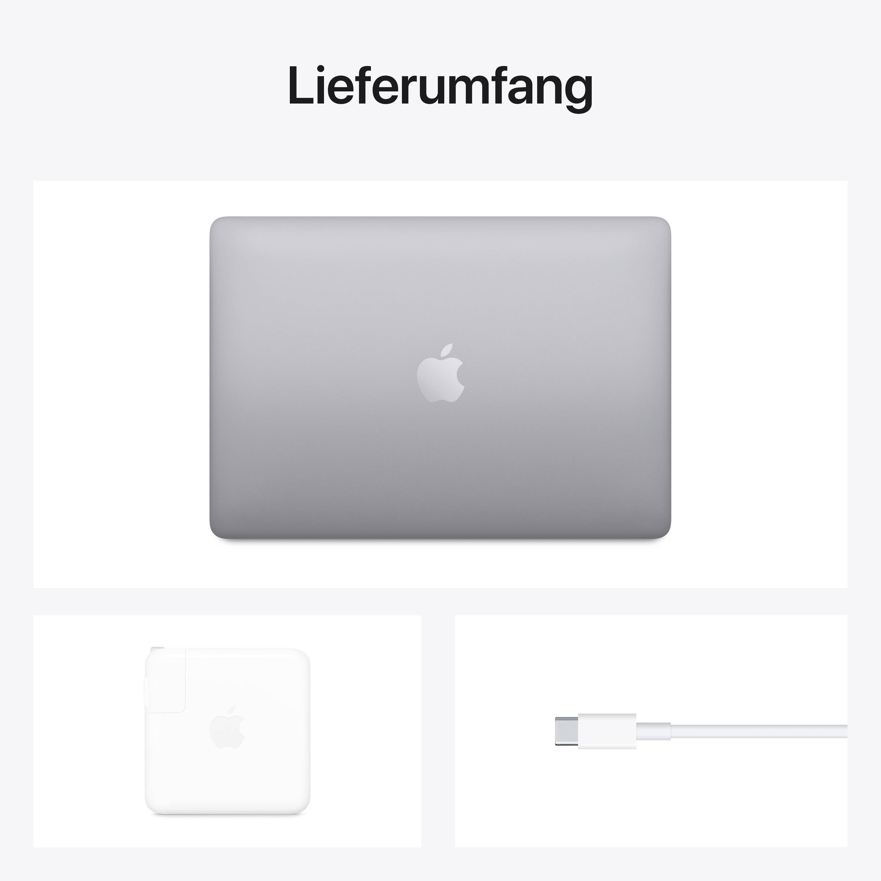 Apple 33.8 cm (13.3 Zoll) CTO WQXGA+ Apple M1 16 GB RAM 1 TB SSD Apple M1 8-Core GPU Grau Z11C_5004_DE_CTO-5