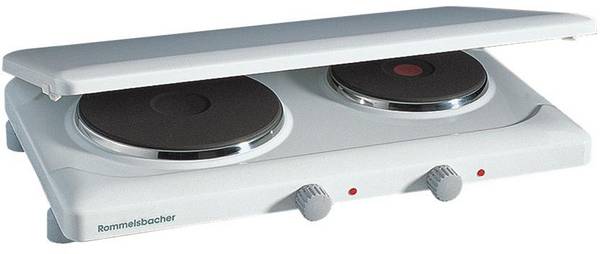 ROMMELSBACHER Doppelkochplatte THL 3097/A Made in Germany, 2 Gussheizplatten 145 mm/180 mm Ø,