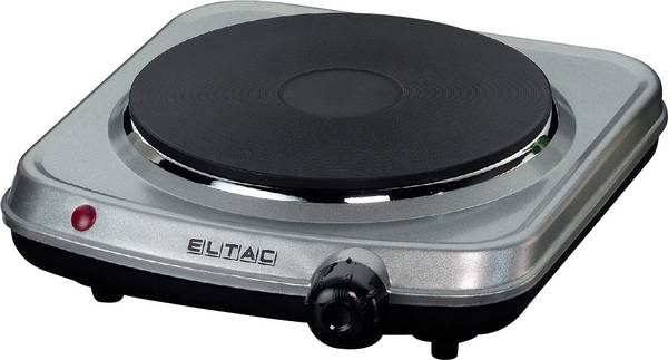 Eltac EK 18 Silbermetallic Einzelkochplatte Überhitzungsschutz 1500 Watt