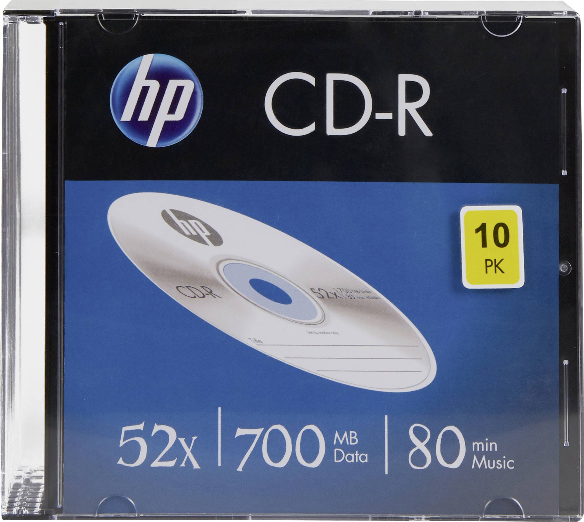 HP CD-R Rohlinge 700MB 52fach 10er Slimcase 