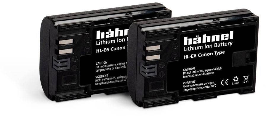 HÄHNEL HL-E6, 2er Kamera-Akku ersetzt Original-Akku LP-E6 7.2 V 1650 mAh