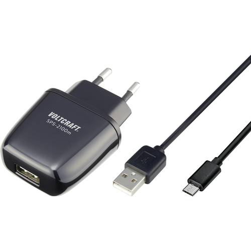VOLTCRAFT SPS-2100m USB Ladegerät 10.5 W 1x USB-A, 1x Micro-USB Schwarz Innenbereich Raspberry Pi 2 geeignet
