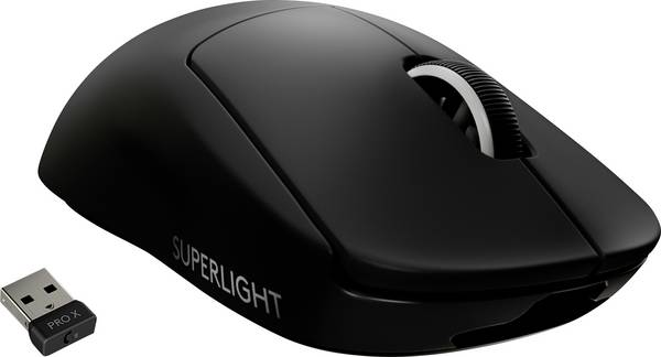 Logitech PRO X SUPERLIGHT Gaming-Maus Funk Optisch Schwarz 5 Tasten 16000 dpi Wiederaufladbar