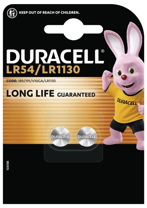 Duracell Knopfzelle LR54 1.5 V 2 St. 65 mAh Alkali-Mangan AG10