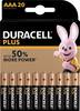 Duracell Plus Power Micro (AAA)-Batterie Alkali-Mangan 1.5 V 20 St.