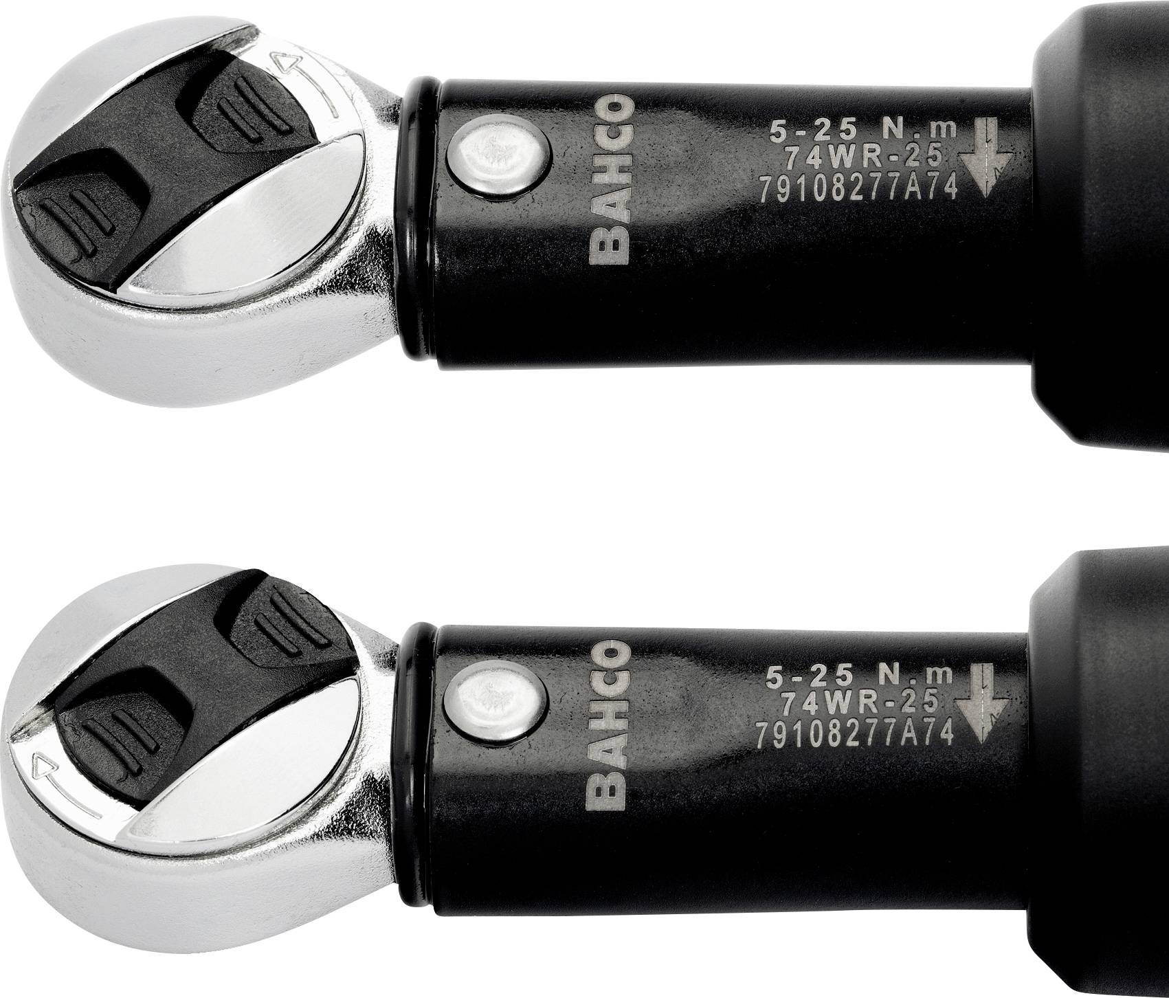 Zwei Drehmomentschlüssel mit Aufschrift '5-25 Nm' und Marke 'Bahco'.