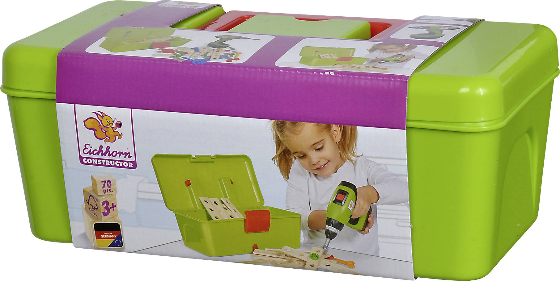 Dřevěná stavebnice Eichhorn Constructor počet dílů: 70 Věkové kategorie: od 3 let