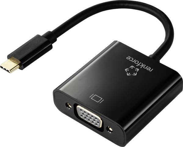 Renkforce RF-4679564 USB-C® / VGA Adapter [1x USB-C® Stecker - 1x VGA-Buchse] Schwarz  10.00 cm