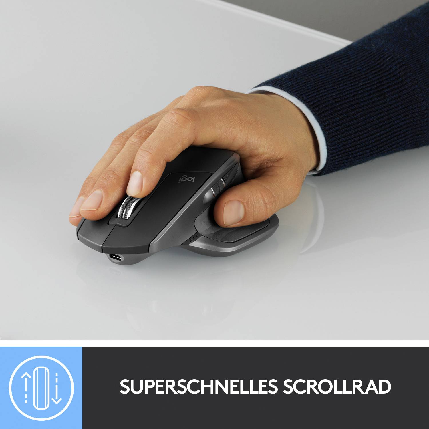 Logitech MX Master 2S Ergonomische Maus Funk Laser Schwarz 5 Tasten 4000 dpi Ergonomisch-11