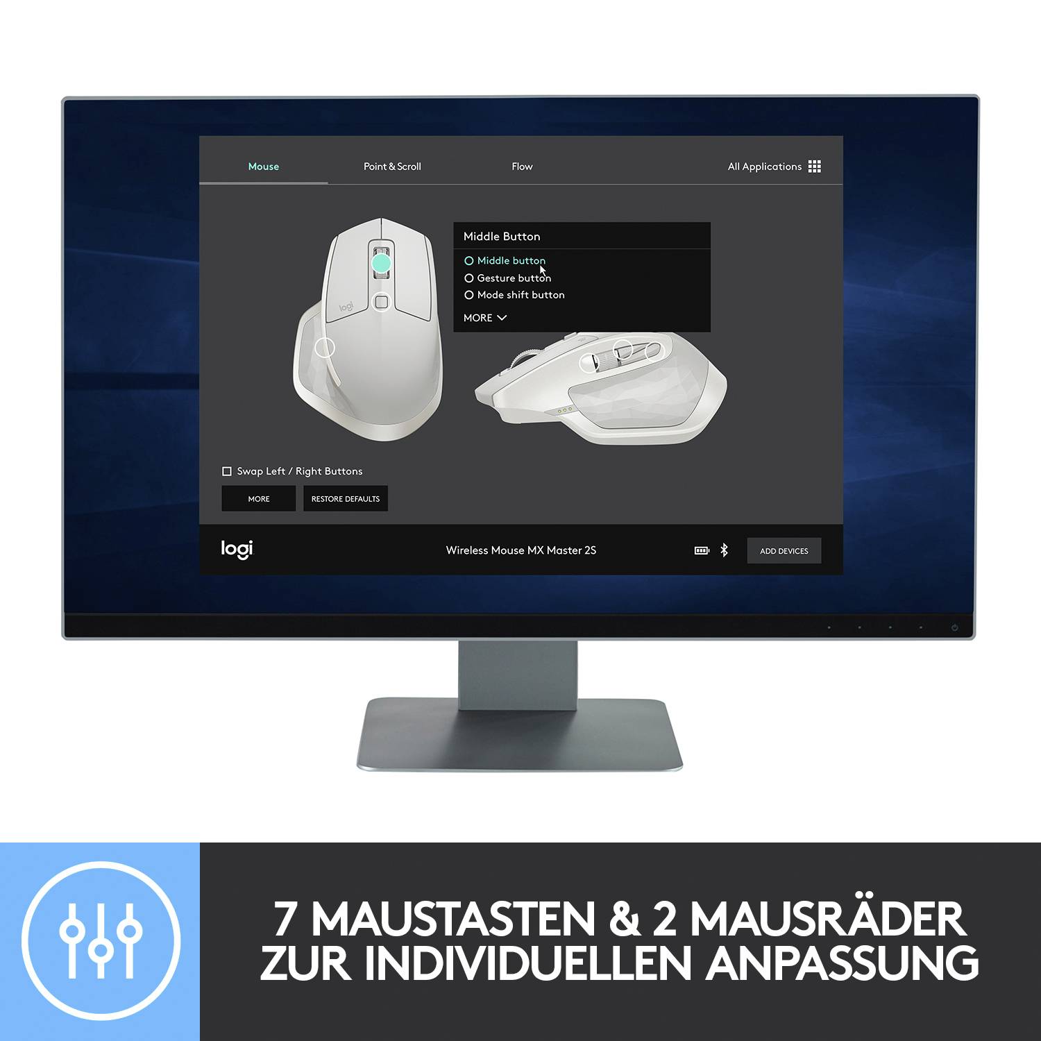Logitech MX Master 2S Ergonomische Maus Funk Laser Schwarz 5 Tasten 4000 dpi Ergonomisch-16