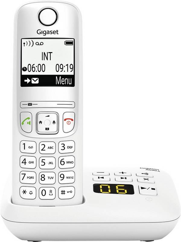 Gigaset A690A DECT/GAP Schnurloses Telefon analog  Anrufbeantworter Weiß