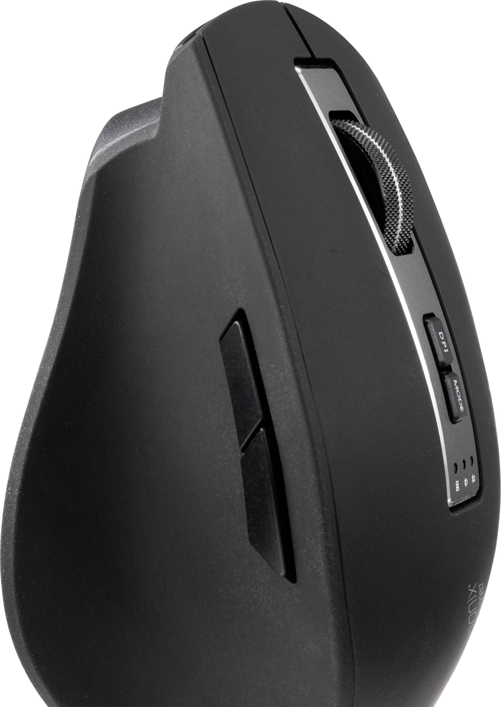 Sygonix Connect SC-WM-300 Ergonomische Maus Bluetooth®, Funk Optisch Schwarz/Grau 7 Tasten 2400 dpi Ergonomisch-3