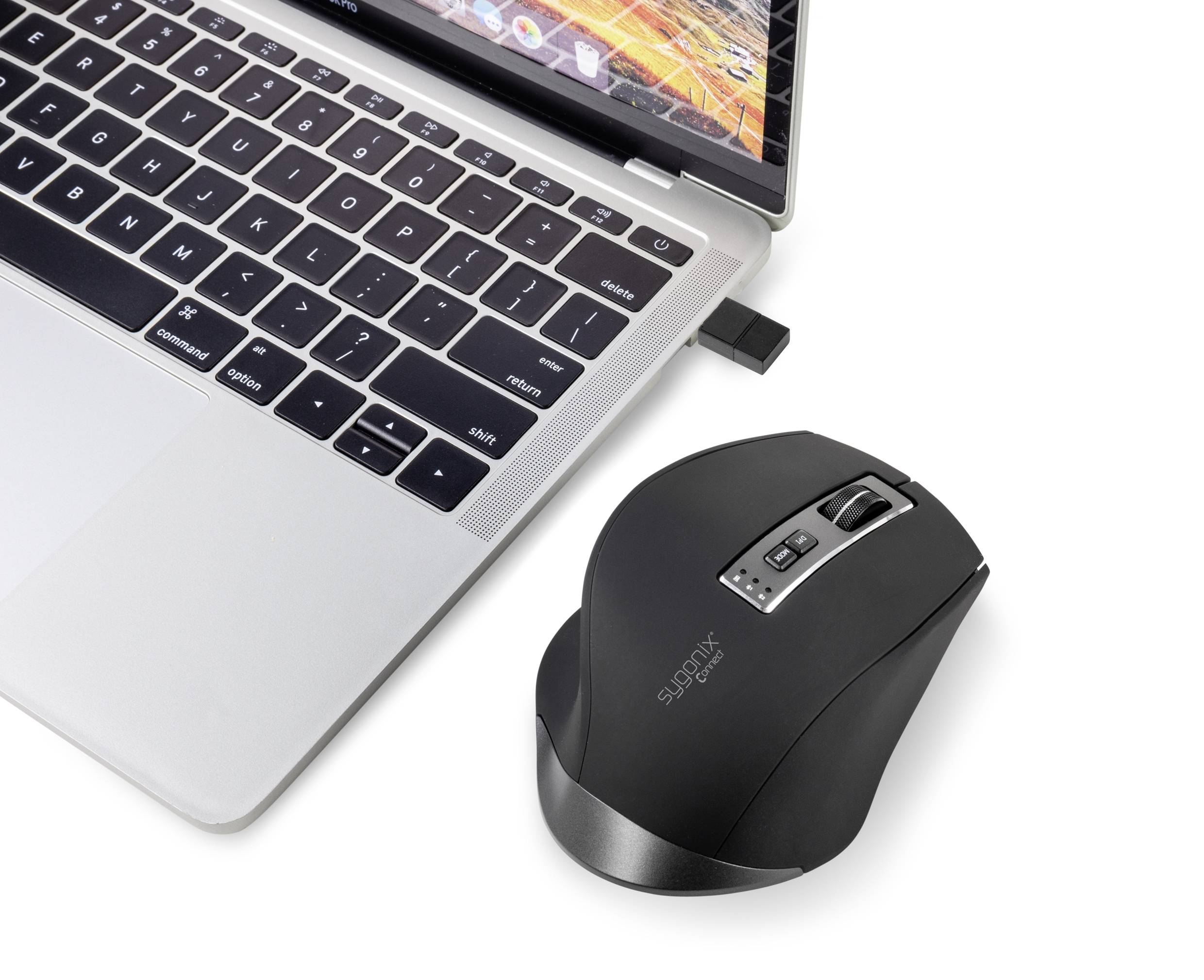 Sygonix Connect SC-WM-300 Ergonomische Maus Bluetooth®, Funk Optisch Schwarz/Grau 7 Tasten 2400 dpi Ergonomisch-4