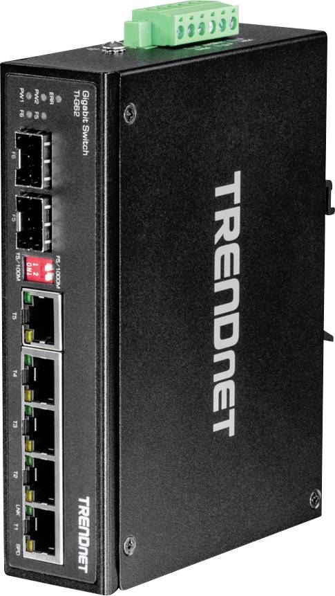 TRENDnet TI-G62 - Switch - unmanaged - 5 x 100/1000/10000 + 1 x Shared Gigabit SFP + 1 x SFP