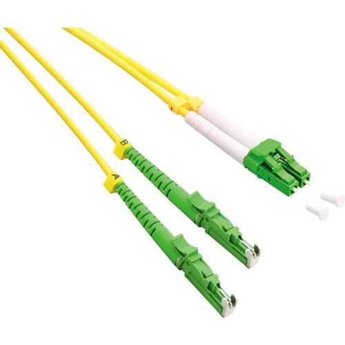 ROLINE LWL-Kabel duplex 9/125µm OS2, LSH/LC, APC Schliff, LSOH, gelb, 0,5 m