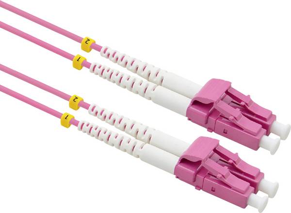 VALUE LWL-Kabel 50/125µm OM4, LC/LC, LSOH, violett, 0,5 m