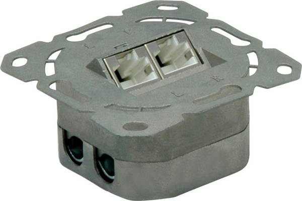 VALUE Cat.6A (Class EA) Dose, 2x STP, Unterputz, waagerecht, weiss