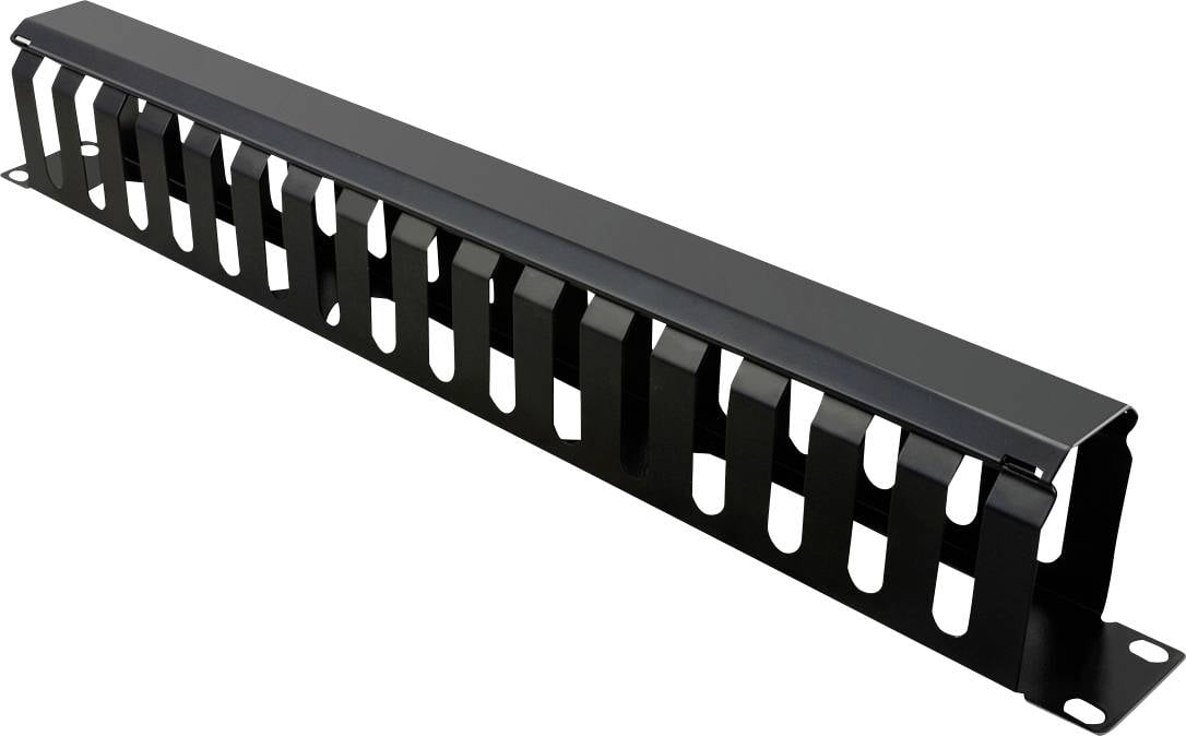 VALUE 19-Zoll-Frontplatte 1 HE mit Rangierkanal 40 x 60 mm, schwarz