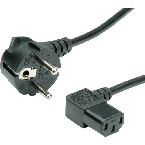VALUE Netzkabel, abgewinkelte IEC-Buchse, schwarz, 1,8 m