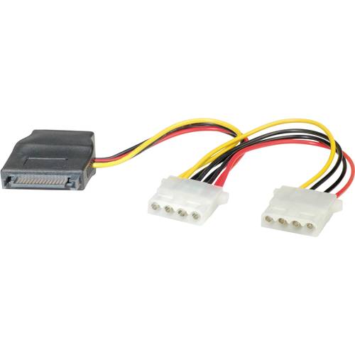 Thumbnail - ROLINE Y-Adapterkabel SATA / 3x 4 pol. HDD, 0,2 m