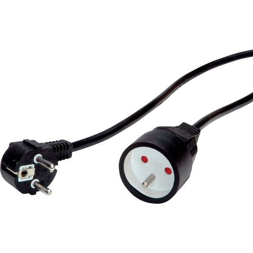 VALUE Schutzkontakt-Verlängerungskabel, 230VAC, UTE Version, schwarz, 5 m