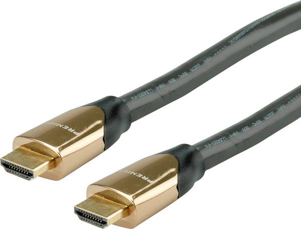 ROLINE 4K PREMIUM HDMI Ultra HD Kabel mit Ethernet, ST/ST, schwarz, 7,5 m