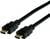 Zwei schwarze HDMI-Kabel mit vergoldeten Steckern für die Übertragung von Audio- und Videodaten.