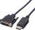 DVI-zu-DisplayPort-Kabel zeigt die Steckverbinder an beiden Enden.