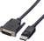 Ein DVI-zu-DisplayPort-Kabeladapter zum Verbinden von DVI-Geräten mit einem DisplayPort-fähigen Bildschirm.