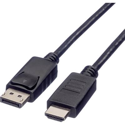 Roline DisplayPort / HDMI Adapterkabel DisplayPort Stecker, HDMI-A Stecker 2.00 m Schwarz 11.04.5781 Geschirmt DisplayPo