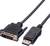 DVI-auf-DisplayPort-Kabel zur Verbindung von Computern mit Monitoren, zeigt die Steckerenden für beide Standards.