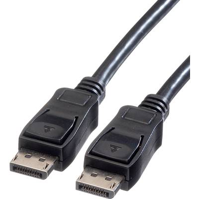 Zwei schwarze DisplayPort-Kabel mit identischen Steckverbindern, die für die Übertragung von Audio- und Videosignalen verwendet werden.