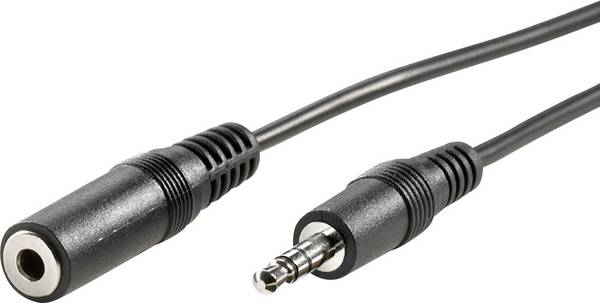 VALUE 3,5mm Verlängerungskabel ST / BU, schwarz, 2 m