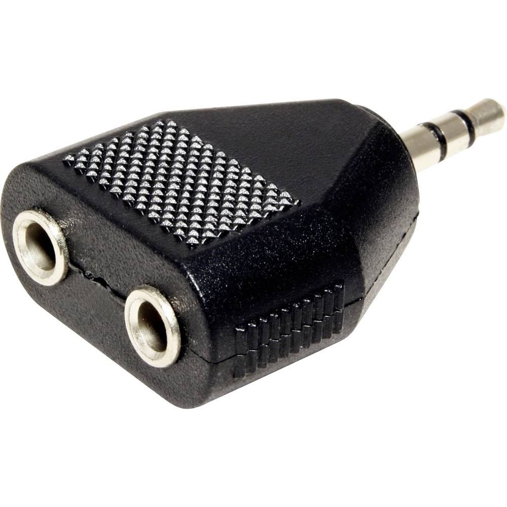 Value 11.99.4440 Jackplug Audio Adapter [1x Jackplug male 3.5 mm 2x Jackplug female 3.5 mm] Zwart