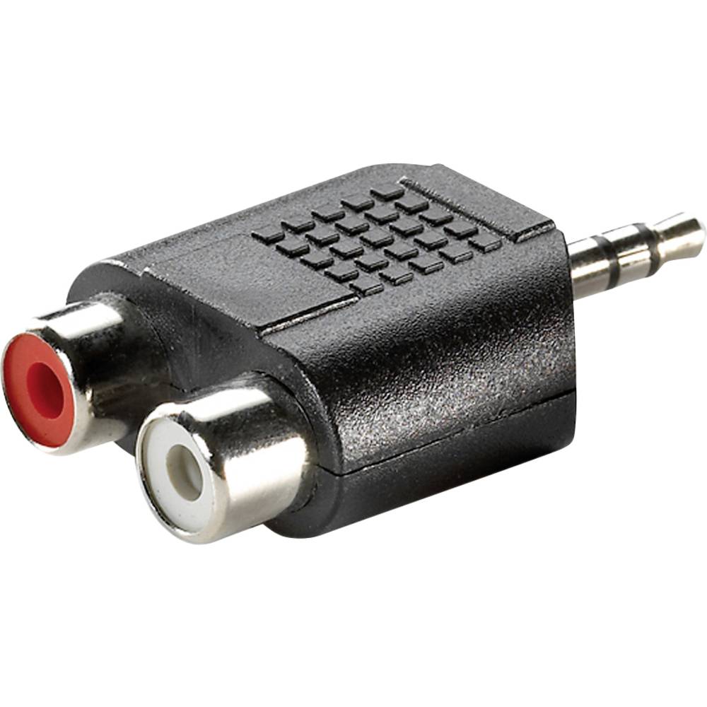 Value 11.99.4441 Jackplug Audio Adapter [1x Jackplug male 3.5 mm 2x Cinch-koppeling] Zwart