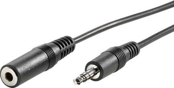 VALUE 3,5mm Verlängerungskabel ST / BU, schwarz, 3 m