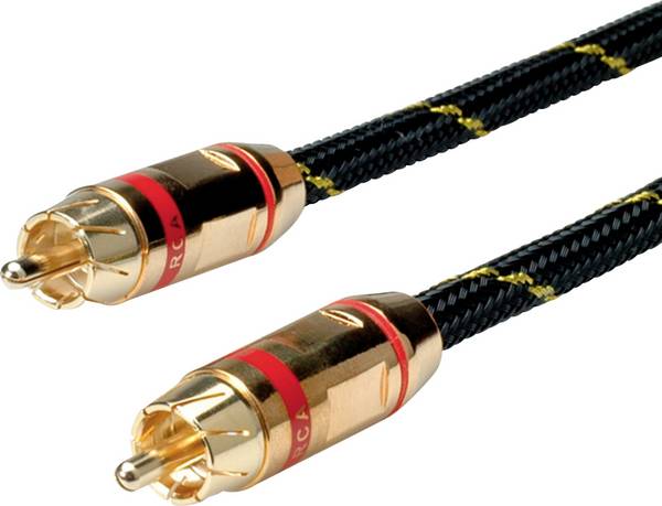 ROLINE GOLD Cinch-Verbindungskabel simplex ST/ST, Rot, 2,5 m
