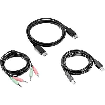 TrendNet KVM Adapter [1x DisplayPort Stecker, USB 2.0 Stecker A, Klinkenstecker 3.5 mm - 1x DisplayPort Stecker, USB 2.0