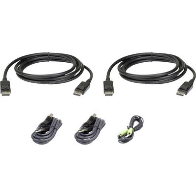 ATEN KVM Anschlusskabel [1x DisplayPort Stecker, USB 2.0 Stecker A, Klinkenstecker 3.5 mm - 1x USB 2.0 Buchse B, Klinken